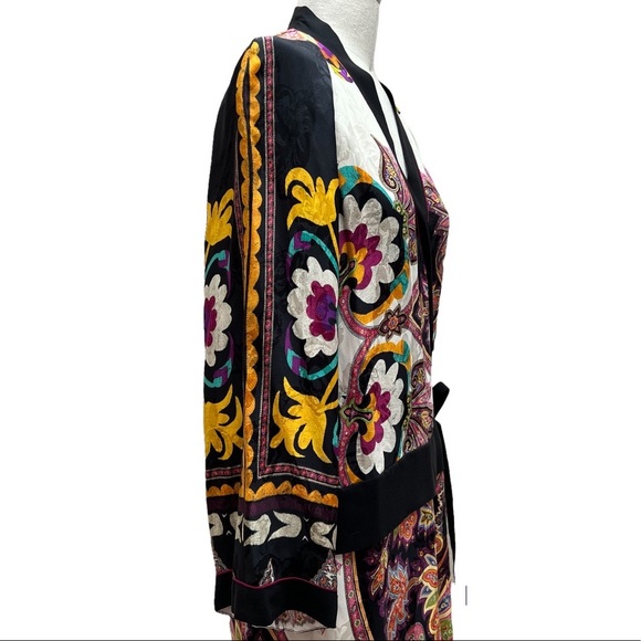 Etro Italian Luxury Colorful Paisley Wrap Kimono Dress - Picture 4 of 10